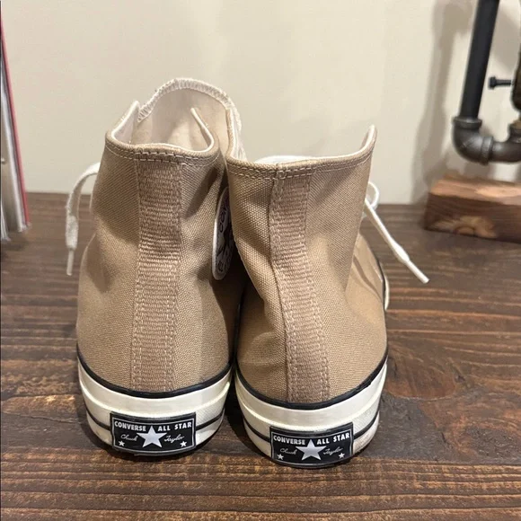 Converse Beige High-Top Sneakers 9.5 men - Picture 4 of 6